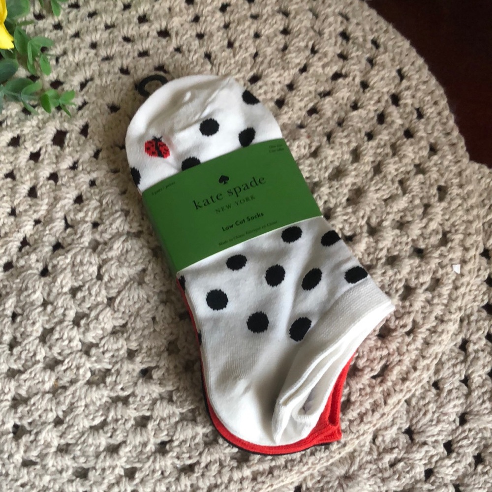 kate spade White Polka Dot Low-Cut Socks